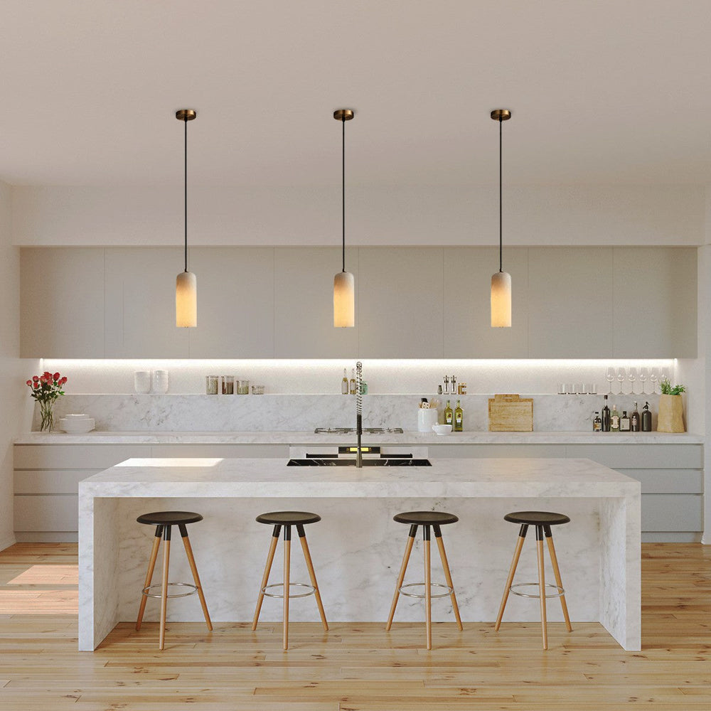 Alabaster Cylinder Pendant Light — view 2