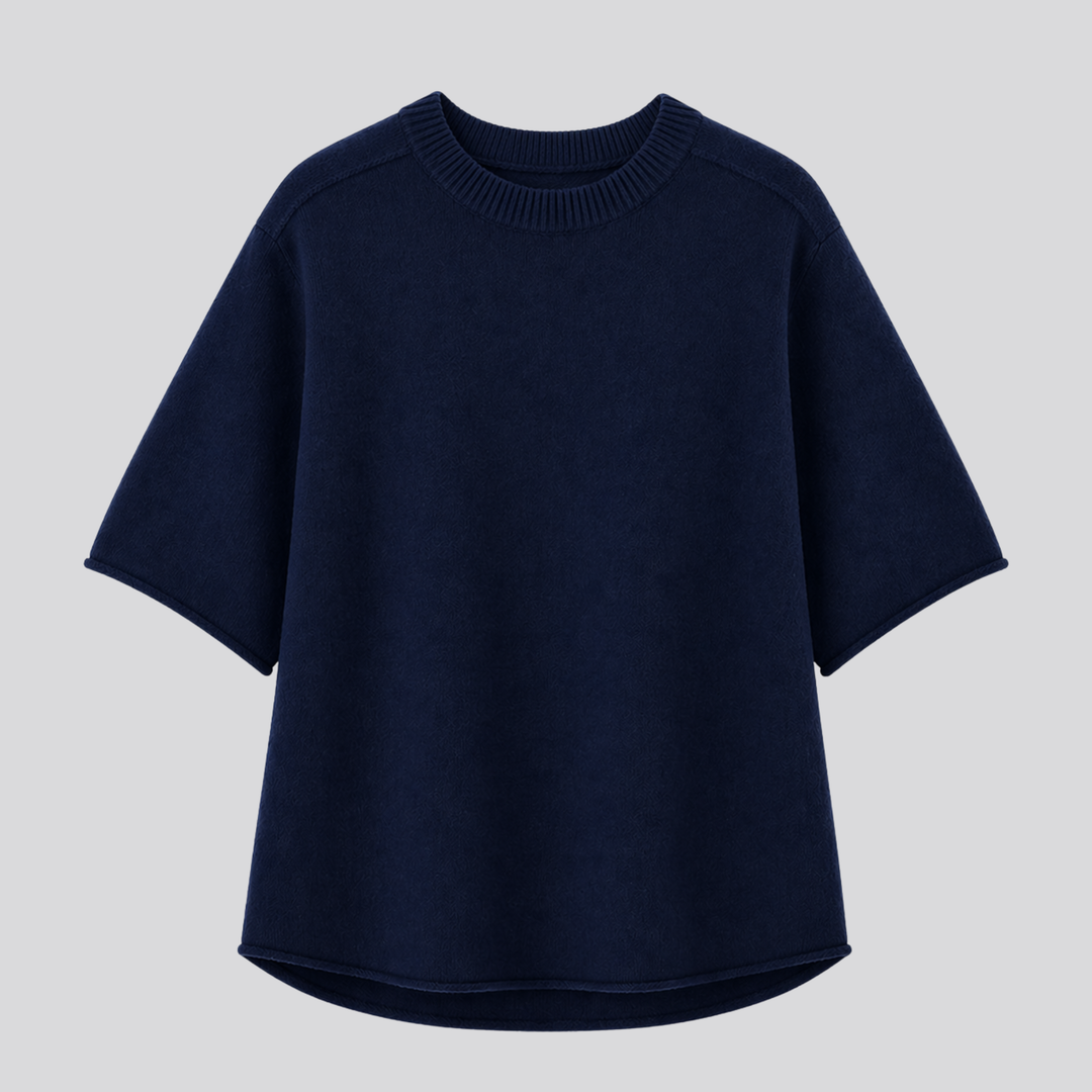 Caelia™ | Oversized Merino Wool T-Shirt with Dropped Shoulders