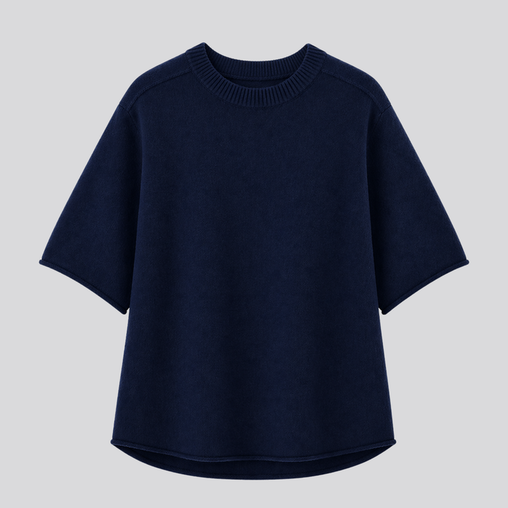 Caelia™ | Oversized Merino Wool T-Shirt with Dropped Shoulders