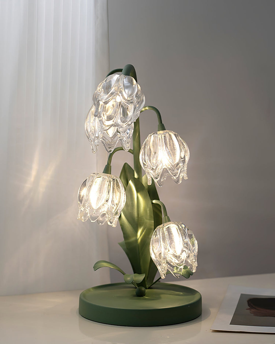 Crystal Blossom Table Lamp with Multi-Light Stem — view 8
