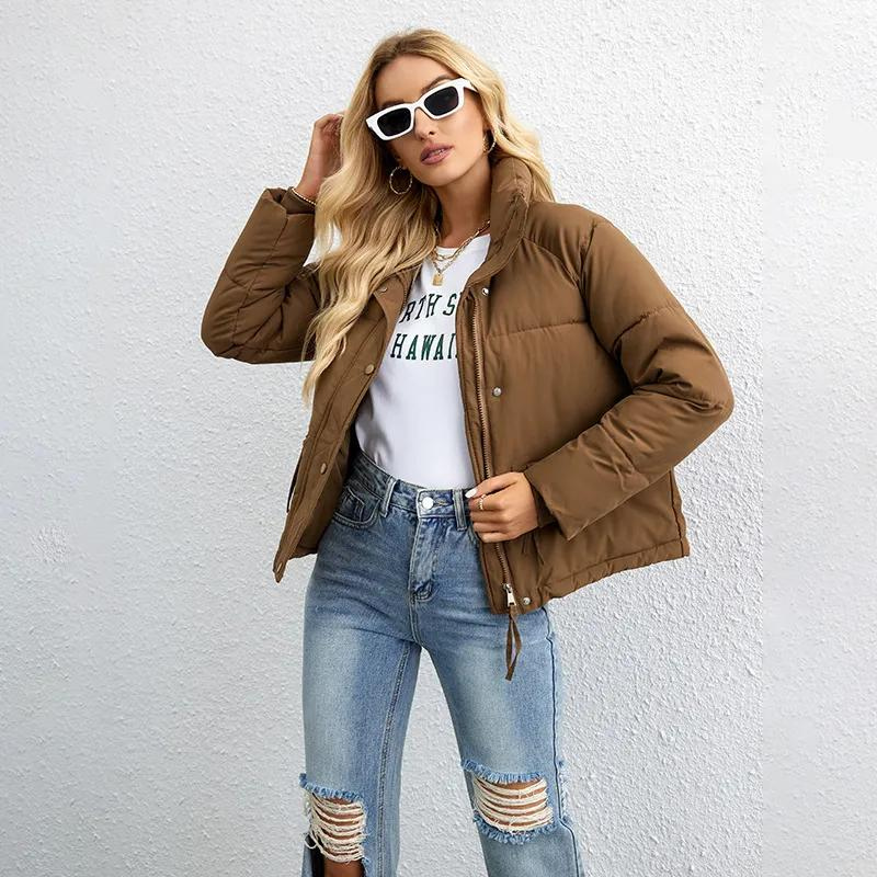 Iona™ | Women's Short High Neck Puffer Jacket with Zip Pockets