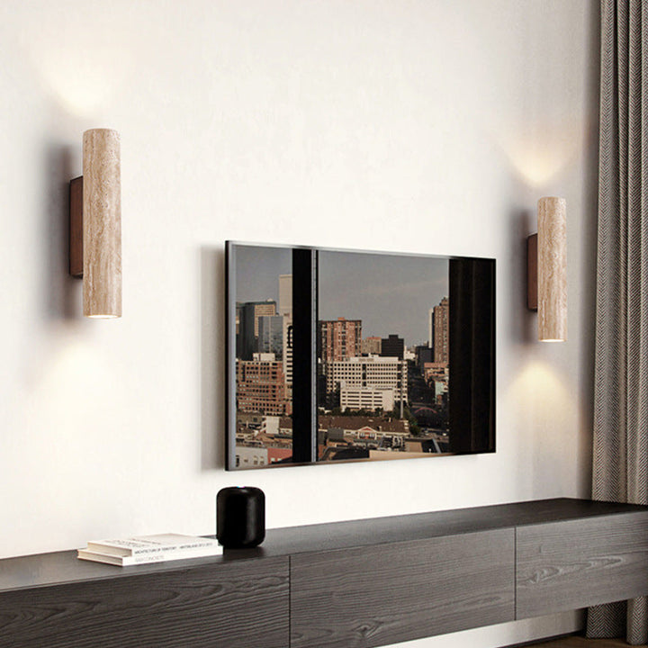 LED Travertine Wall Light with Up and Down Glow — view 7