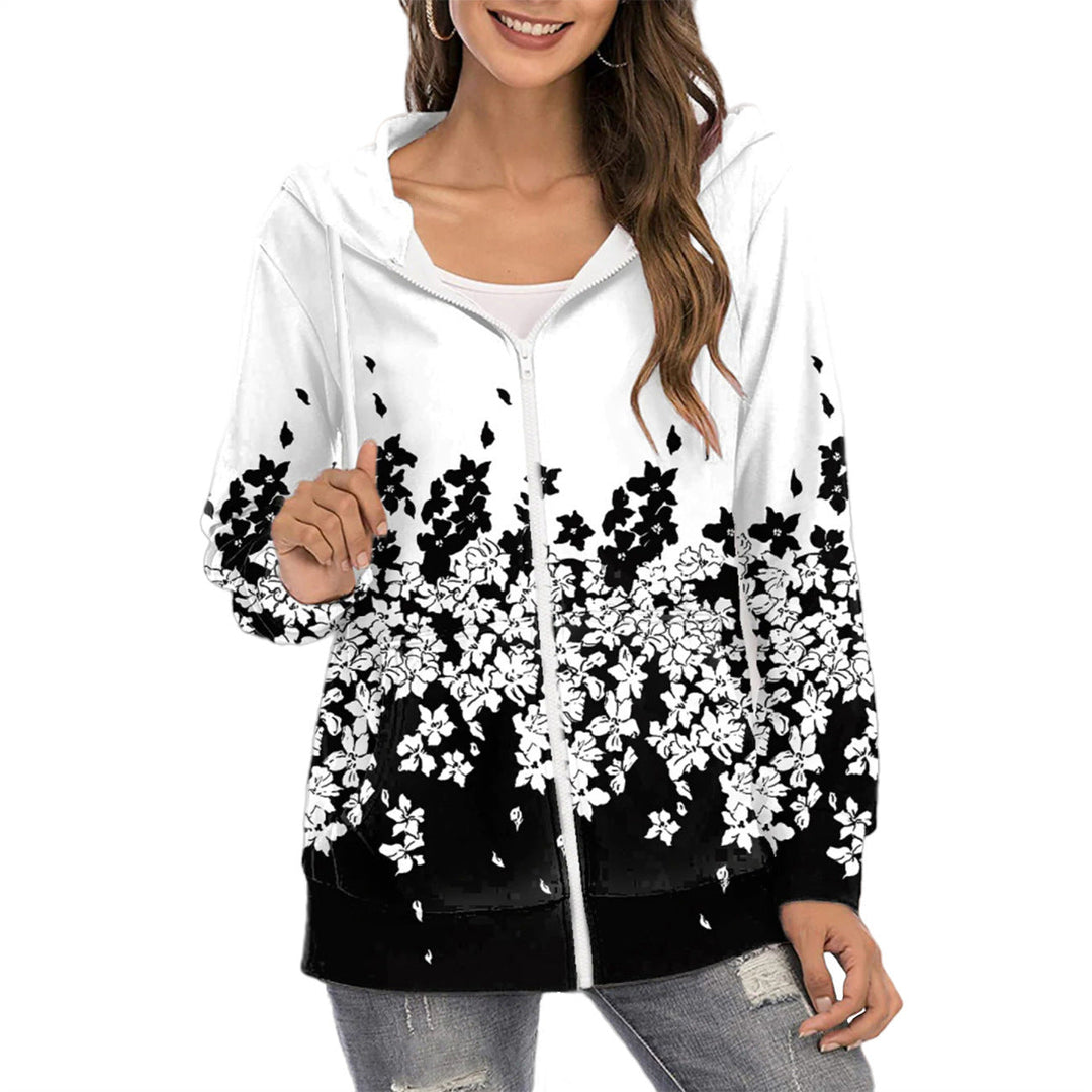 Maelis™ | Women's Butterfly Print Gradient Zip Up Hoodie