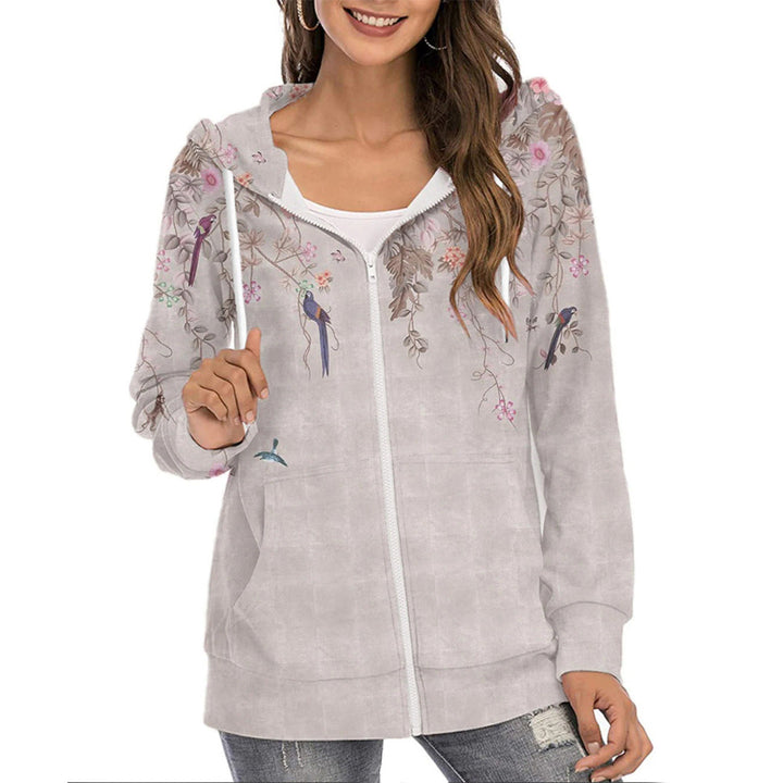 Maelis™ | Women's Butterfly Print Gradient Zip Up Hoodie