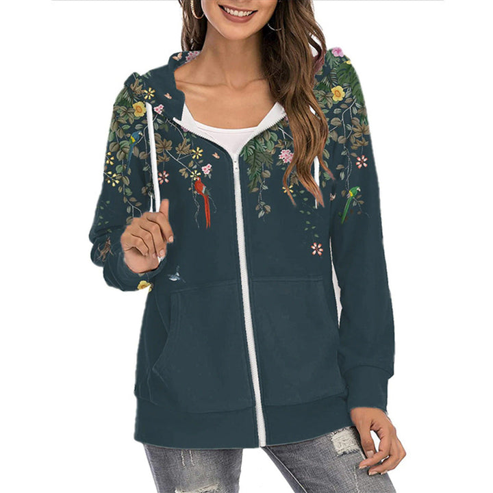 Maelis™ | Women's Butterfly Print Gradient Zip Up Hoodie