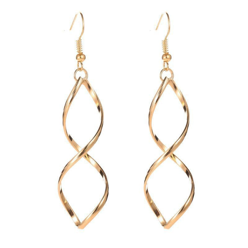 Spiral Hanging Earrings | Gold