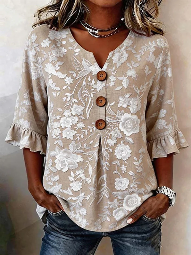 Nora™ | Blouse with Button Detail