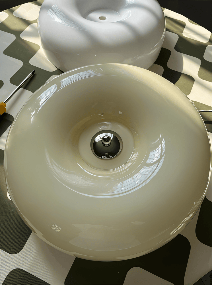 Donut Glass Ceiling Light with Dome Shade — view 6