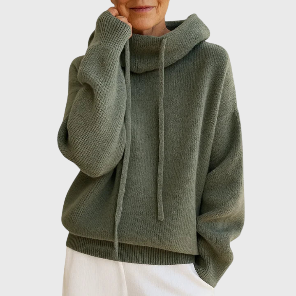 Svea™ | Women's Knit Hoodie with Drawstring Cowl Hood