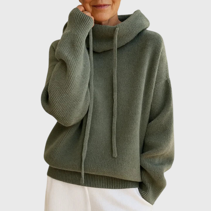 Svea™ | Women's Knit Hoodie with Drawstring Cowl Hood