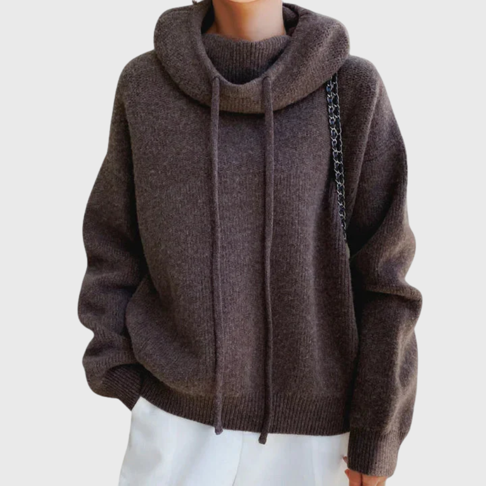Svea™ | Women's Knit Hoodie with Drawstring Cowl Hood