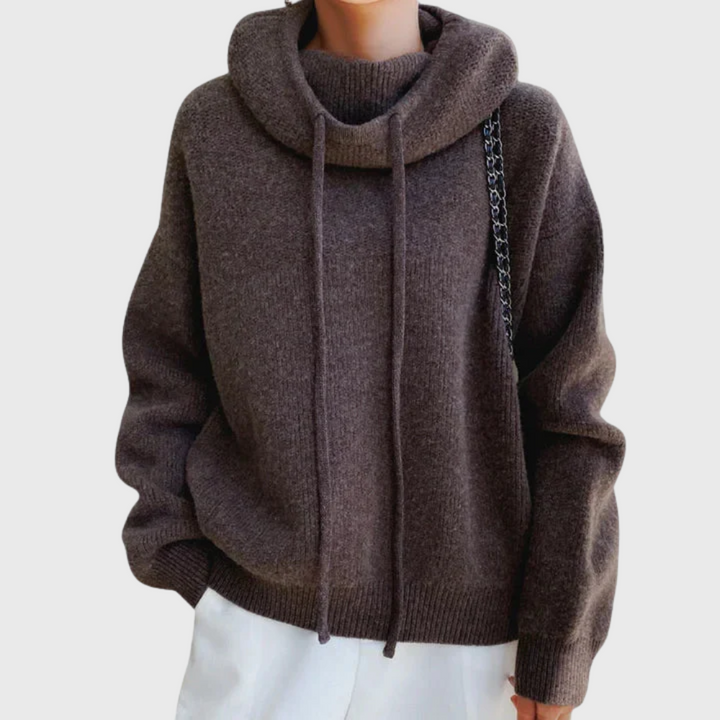 Svea™ | Women's Knit Hoodie with Drawstring Cowl Hood