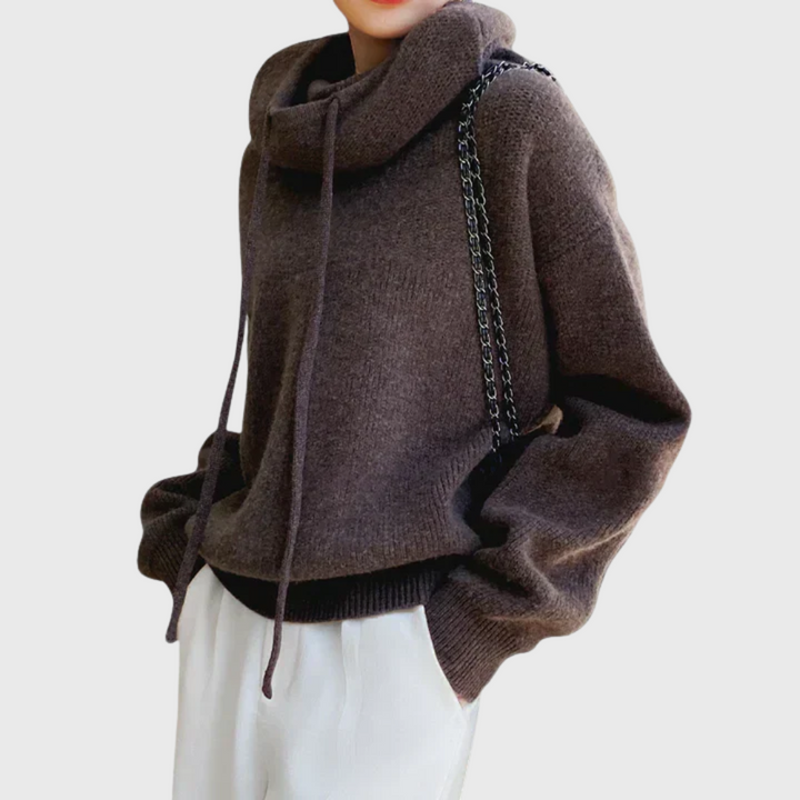 Svea™ | Women's Knit Hoodie with Drawstring Cowl Hood