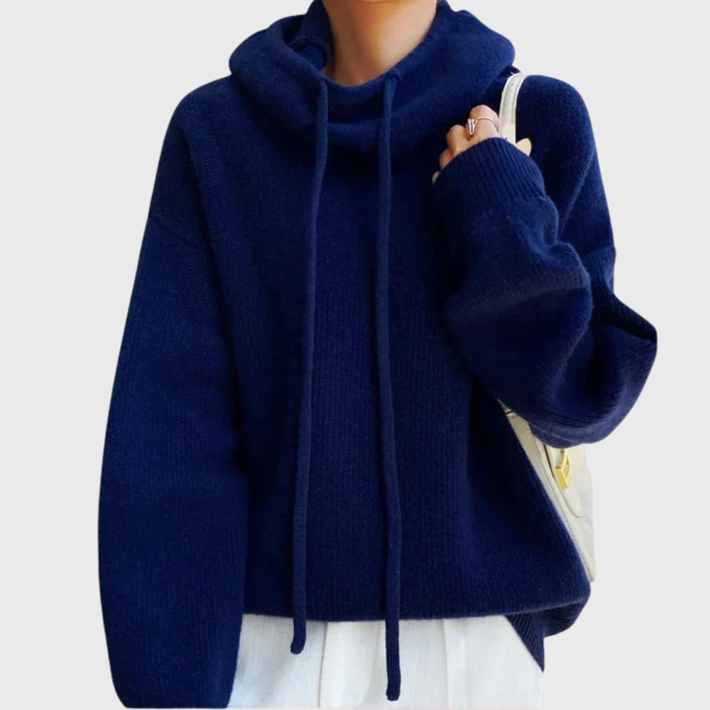 Svea™ | Women's Knit Hoodie with Drawstring Cowl Hood