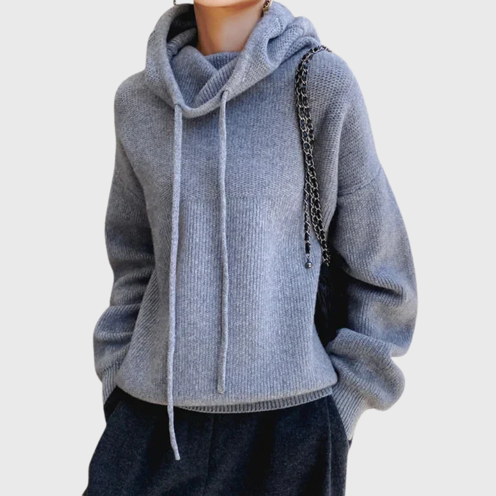 Svea™ | Women's Knit Hoodie with Drawstring Cowl Hood
