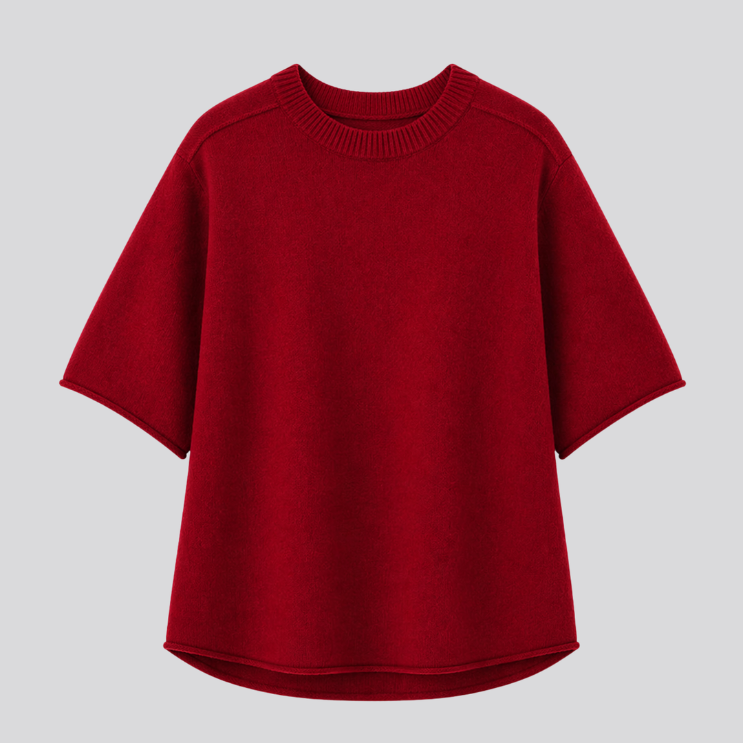 Caelia™ | Oversized Merino Wool T-Shirt with Dropped Shoulders
