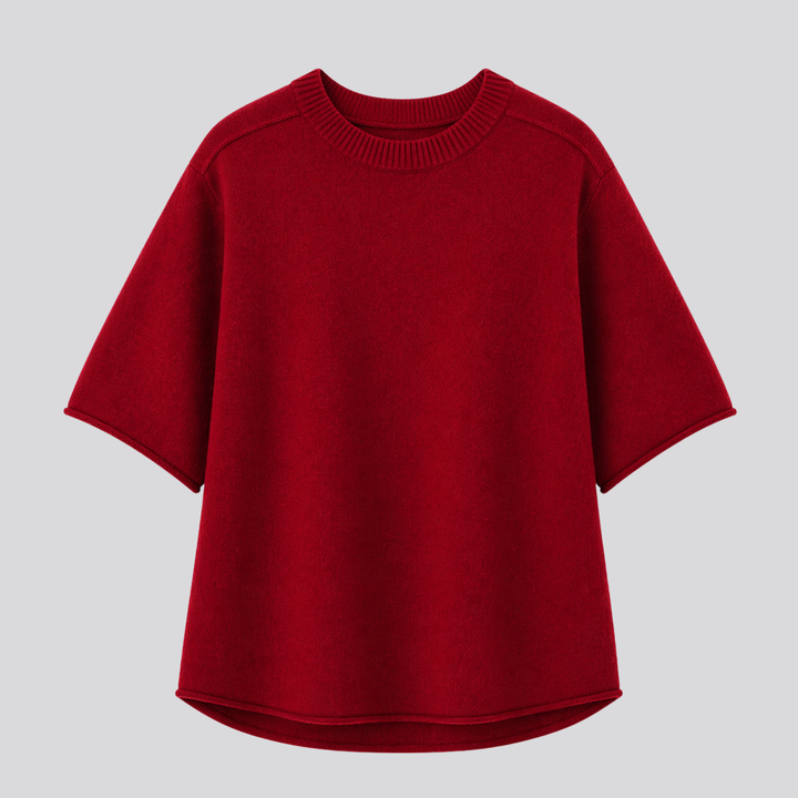 Caelia™ | Oversized Merino Wool T-Shirt with Dropped Shoulders