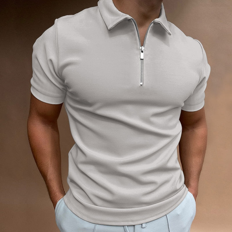 Sebastian™ | Men's Zip Polo Shirt with Short Sleeves