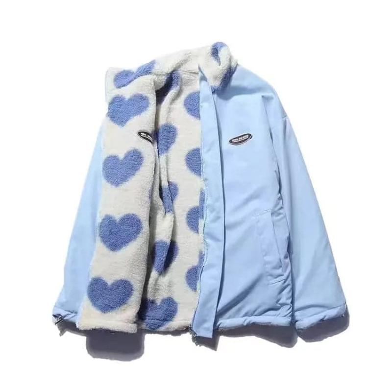Gwendolen™ | Women's Zip Up Winter Jacket with Heart Print Fleece Lining