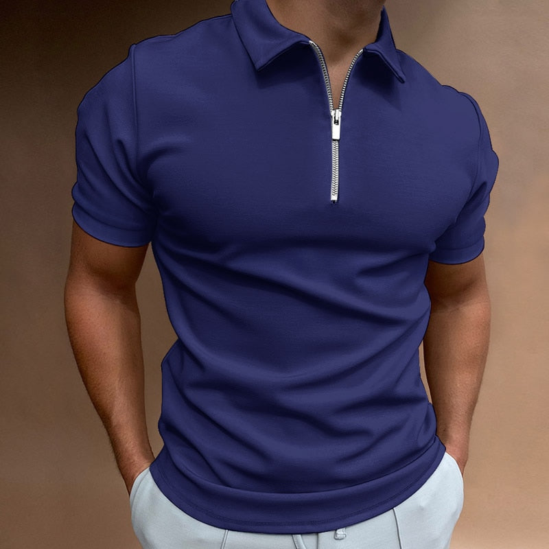 Sebastian™ | Men's Zip Polo Shirt with Short Sleeves