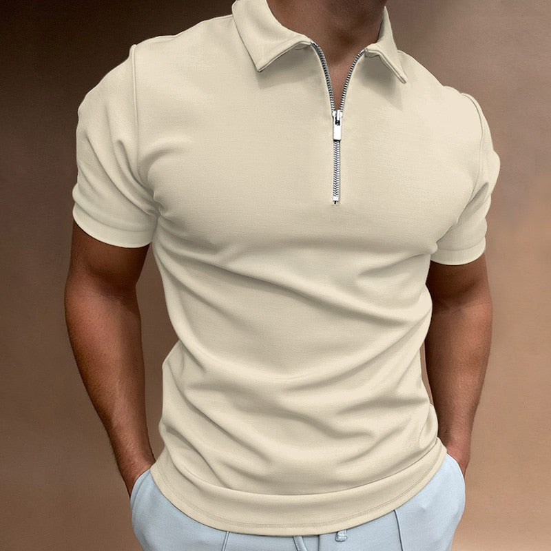 Sebastian™ | Men's Zip Polo Shirt with Short Sleeves