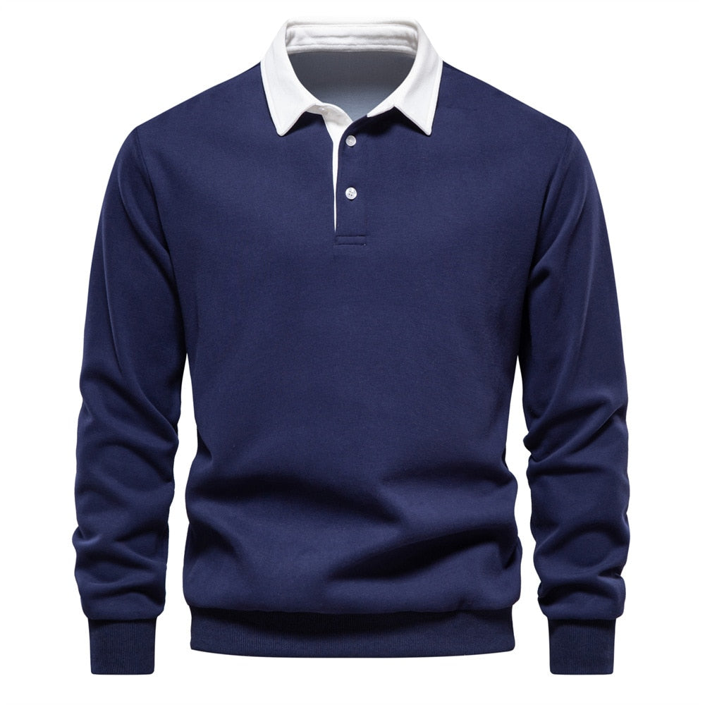 Nelson™ | Men's Polo Collar Sweatshirt with Button Placket