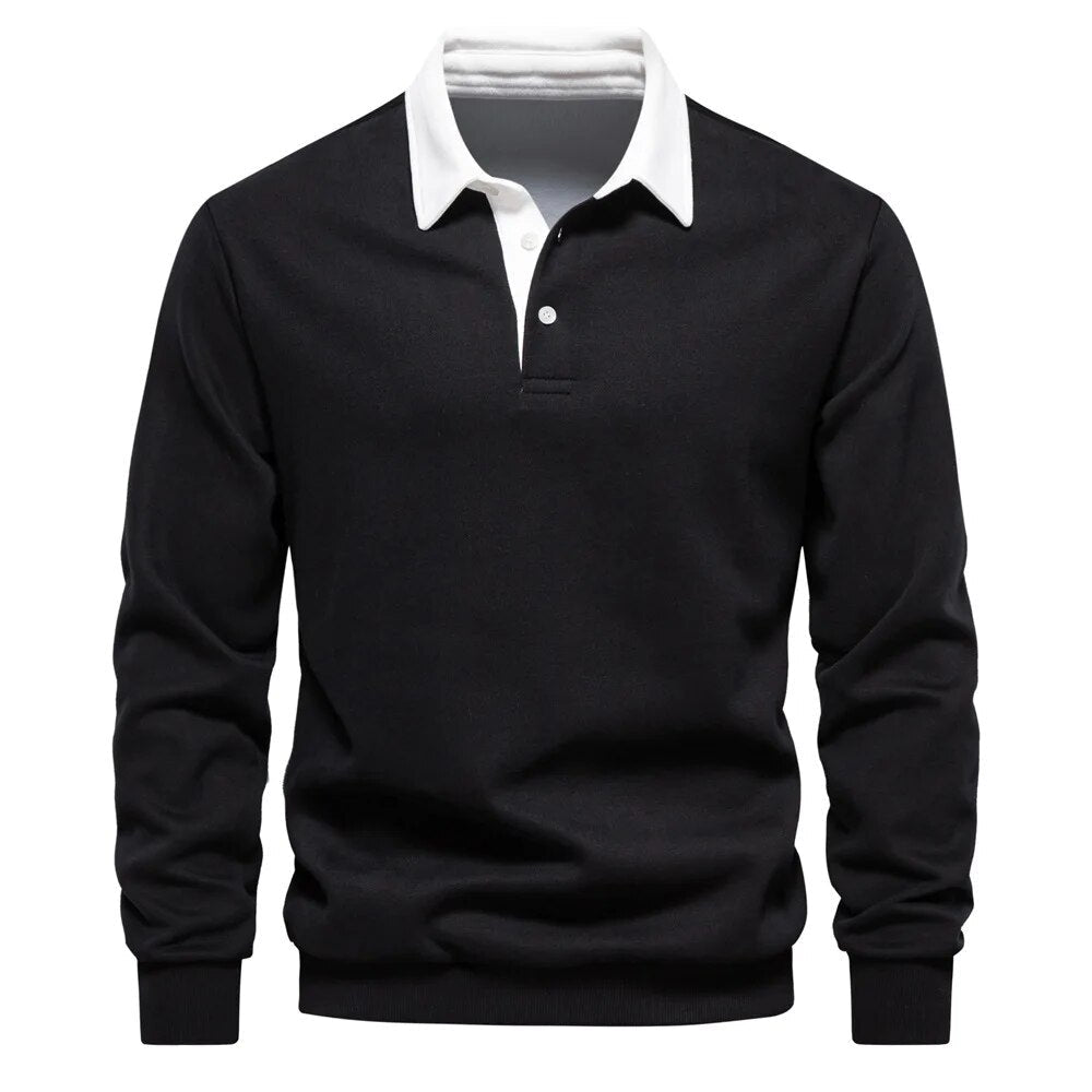 Nelson™ | Men's Polo Collar Sweatshirt with Button Placket