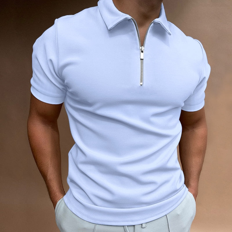 Sebastian™ | Men's Zip Polo Shirt with Short Sleeves