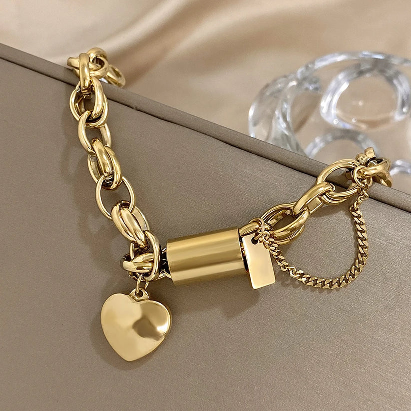 Heartened Massive Bracelet | Gold