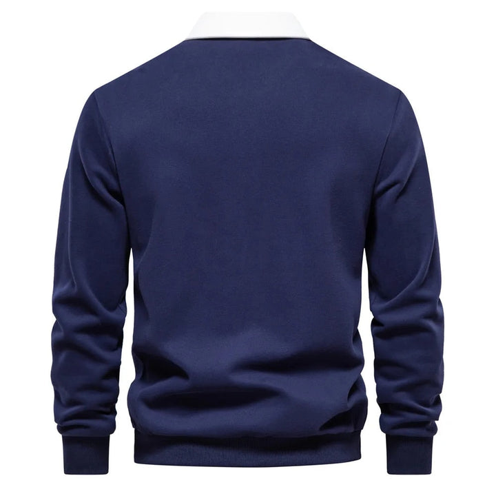 Nelson™ | Men's Polo Collar Sweatshirt with Button Placket