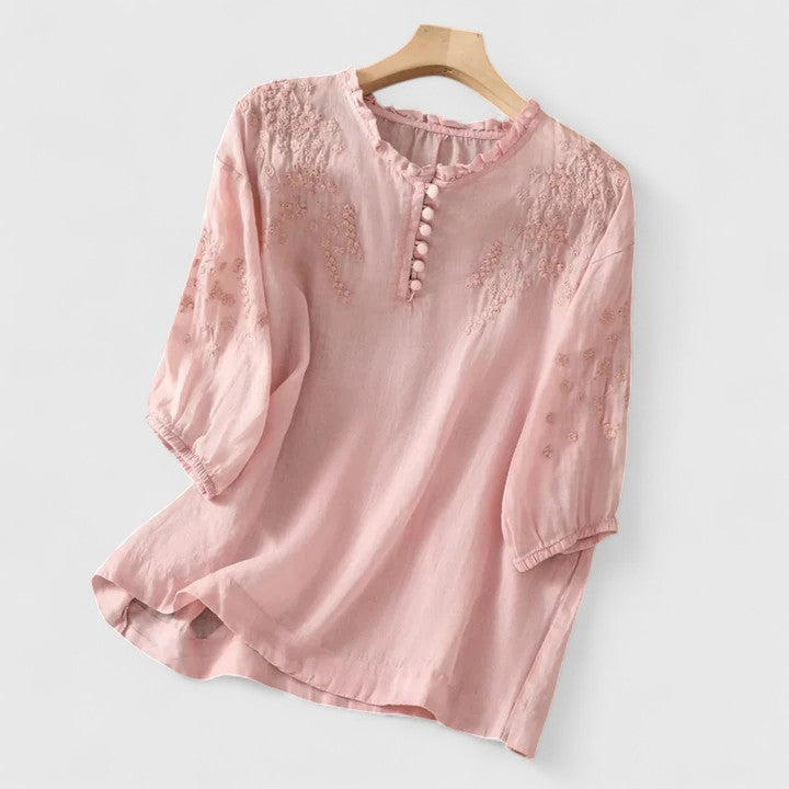VASILENE | Elegant Button-Front Blouse