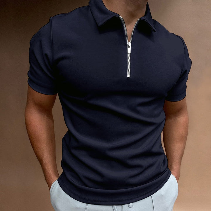Sebastian™ | Men's Zip Polo Shirt with Short Sleeves