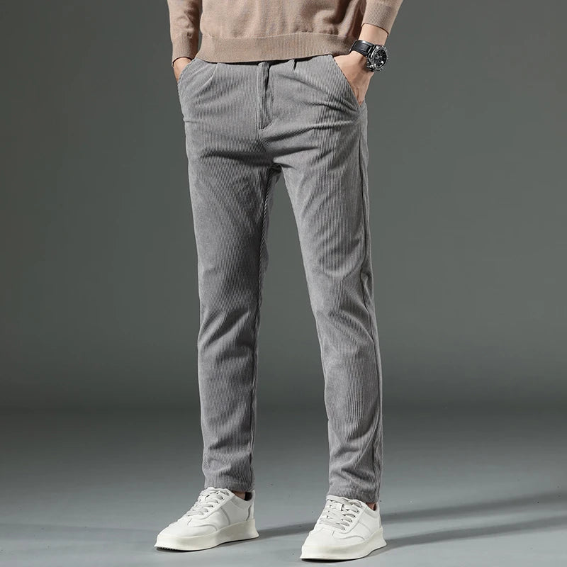 Davin™ | Men's Wale-Texture Chinos with Pleated Front