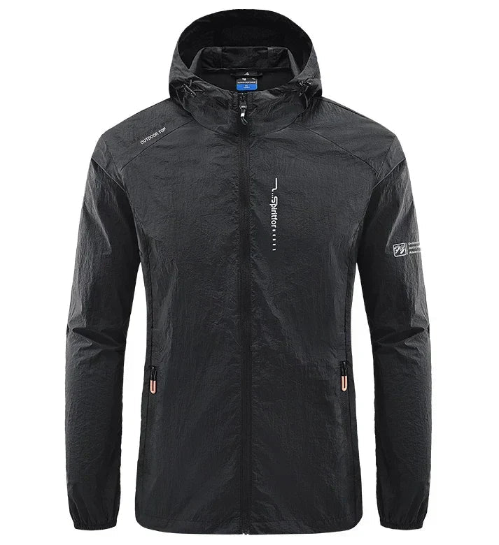 Preston™ | Men's Hooded Zip Windbreaker with Crinkle Texture