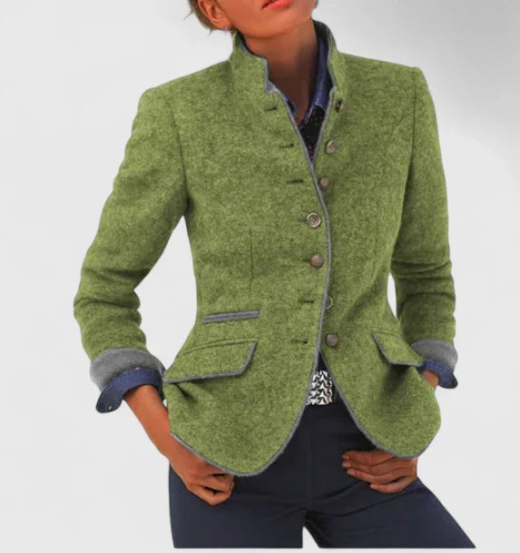 Ermeline™ | Women's Stand Collar Knit Button Cardigan Jacket