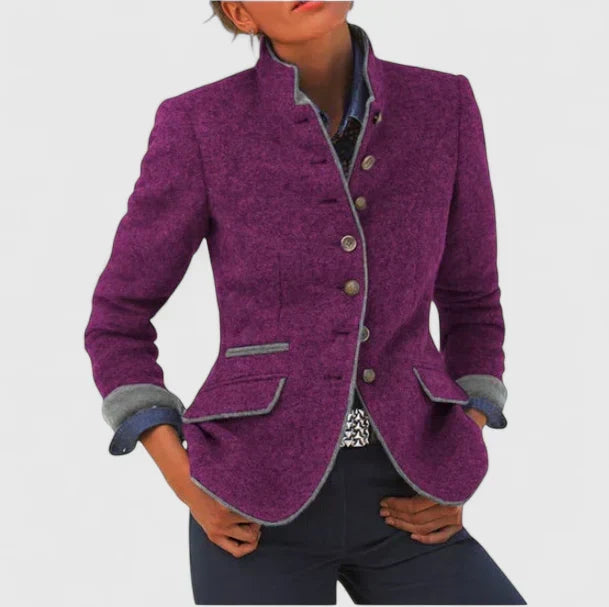 Ermeline™ | Women's Stand Collar Knit Button Cardigan Jacket