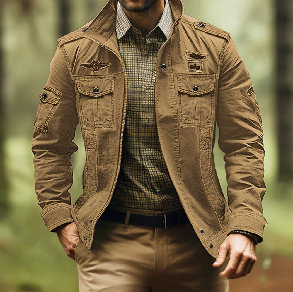 Spencer™ | Men's Field Jacket with Flap Pockets and Epaulettes