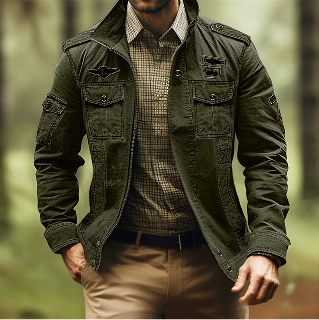 Spencer™ | Men's Field Jacket with Flap Pockets and Epaulettes