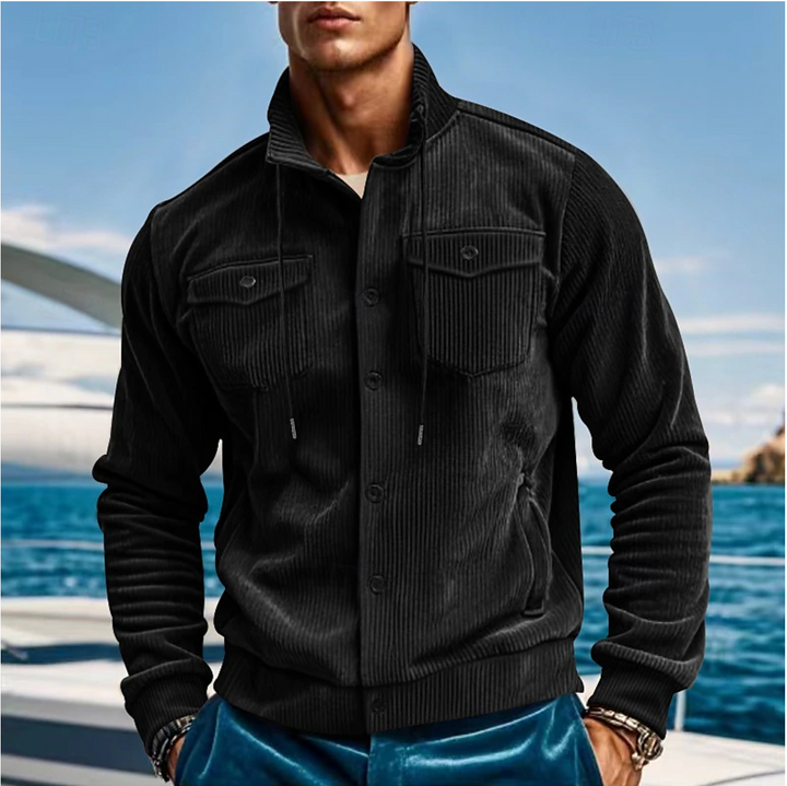 Sawyer™ | Men's Wale-Texture Jacket with Drawstring Stand Collar
