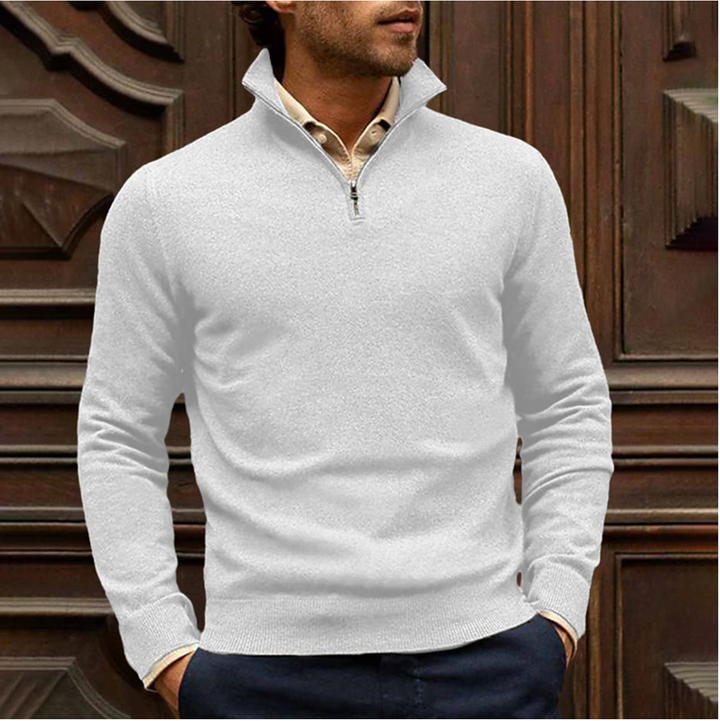 Stellan™ | Men's Quarter-Zip Knit Sweater with Stand Collar