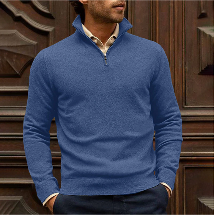 Stellan™ | Men's Quarter-Zip Knit Sweater with Stand Collar