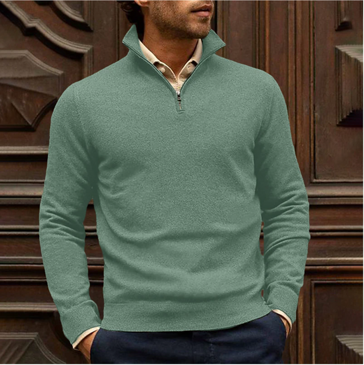 Stellan™ | Men's Quarter-Zip Knit Sweater with Stand Collar