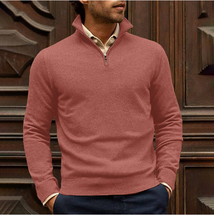 Stellan™ | Men's Quarter-Zip Knit Sweater with Stand Collar