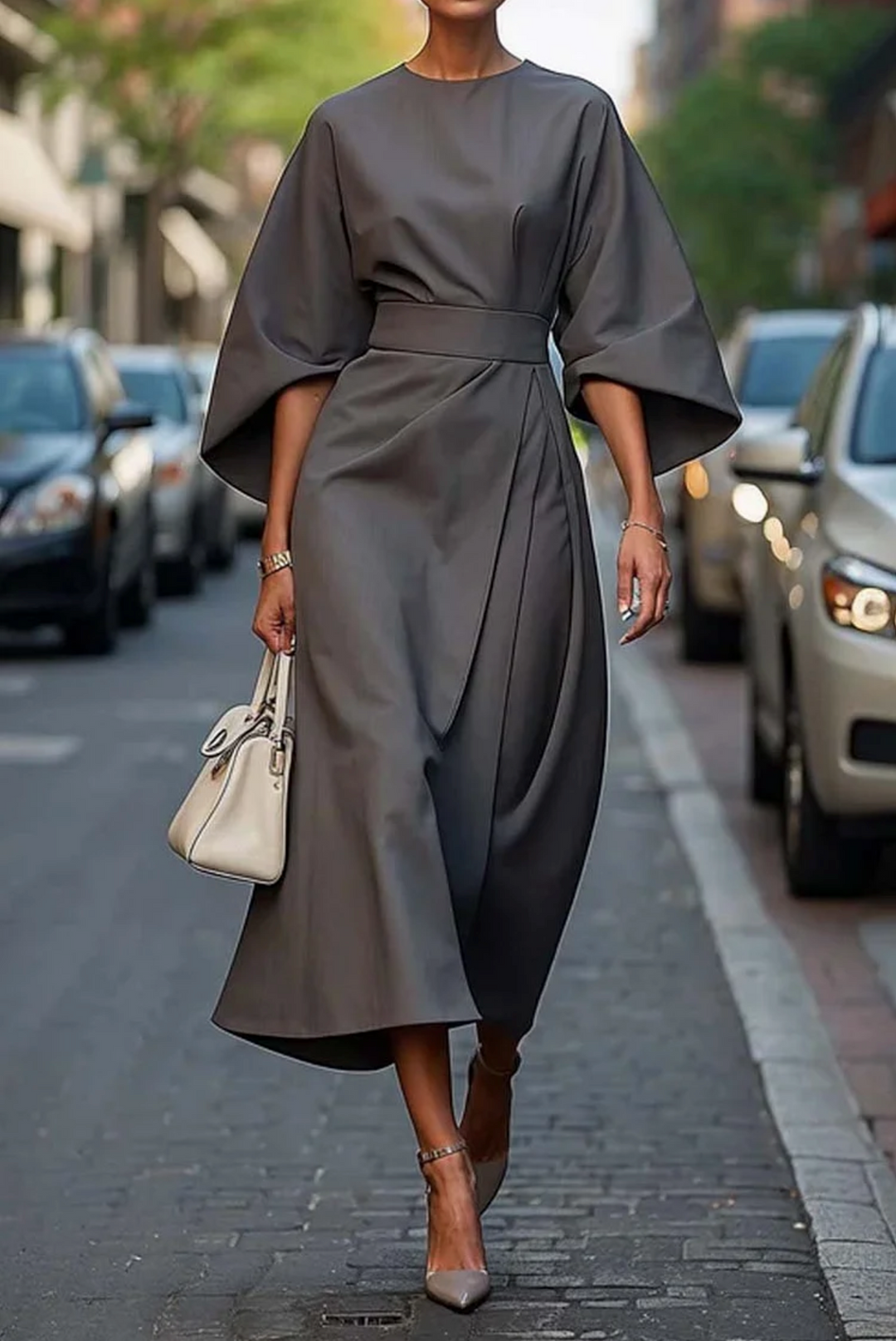 Maya™ | Elegant Dress with Lantern Sleeves