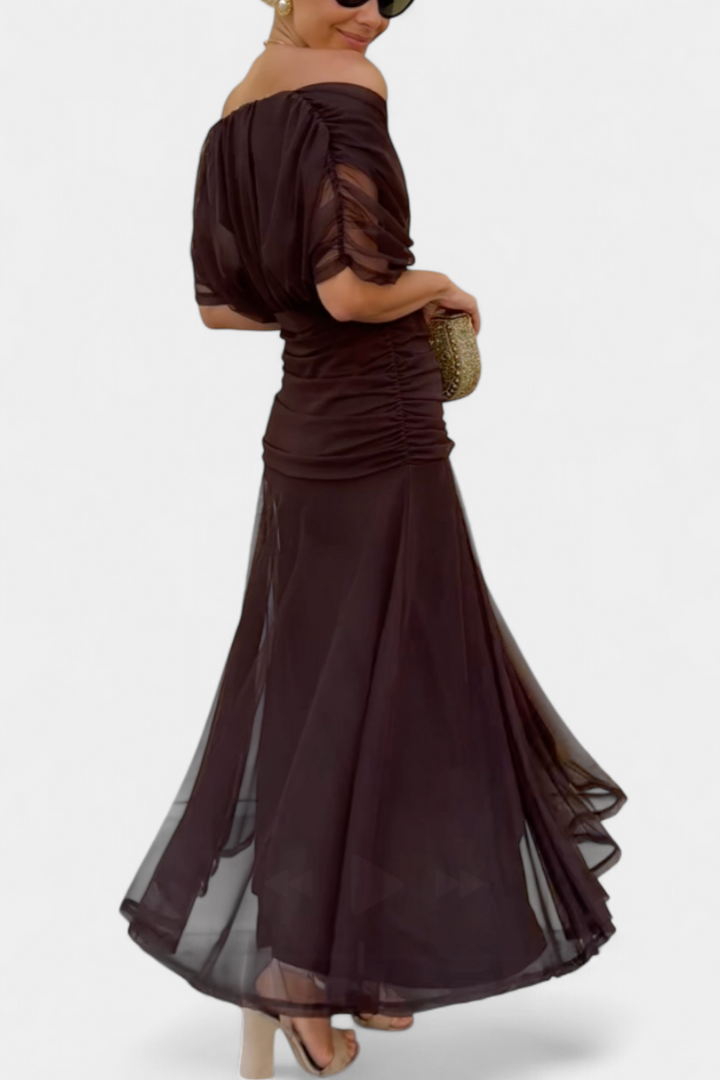 Florendra™ | Long Floral V Neck Dress