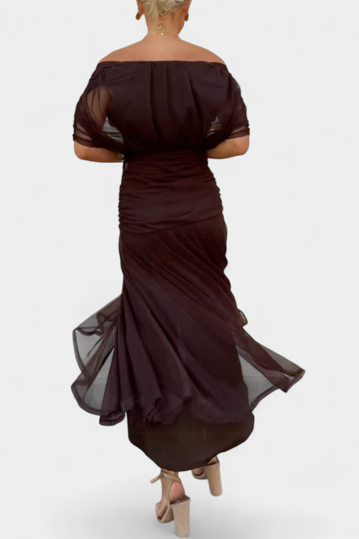 Florendra™ | Long Floral V Neck Dress