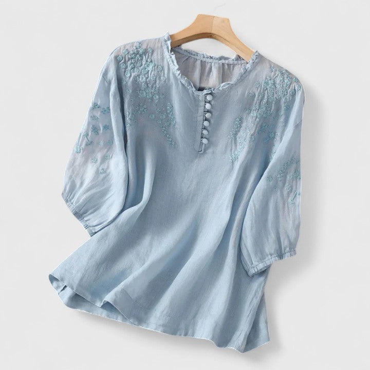 VASILENE | Elegant Button-Front Blouse