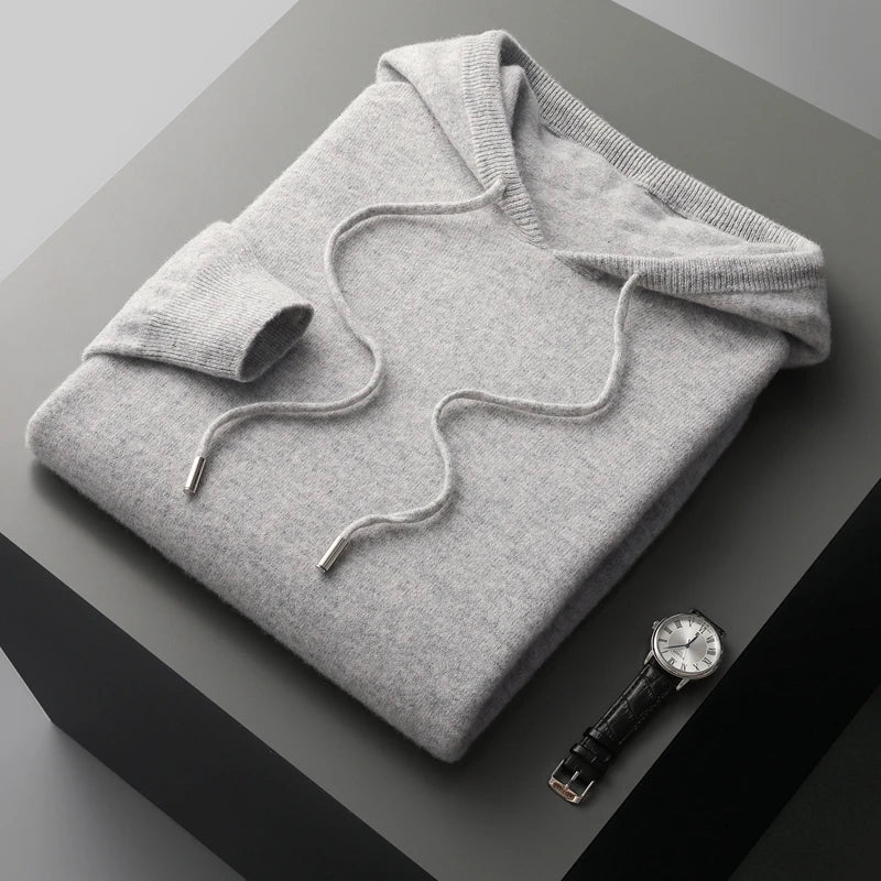 Hayden™ | Men's Fine Knit Pullover Hoodie with Drawstring