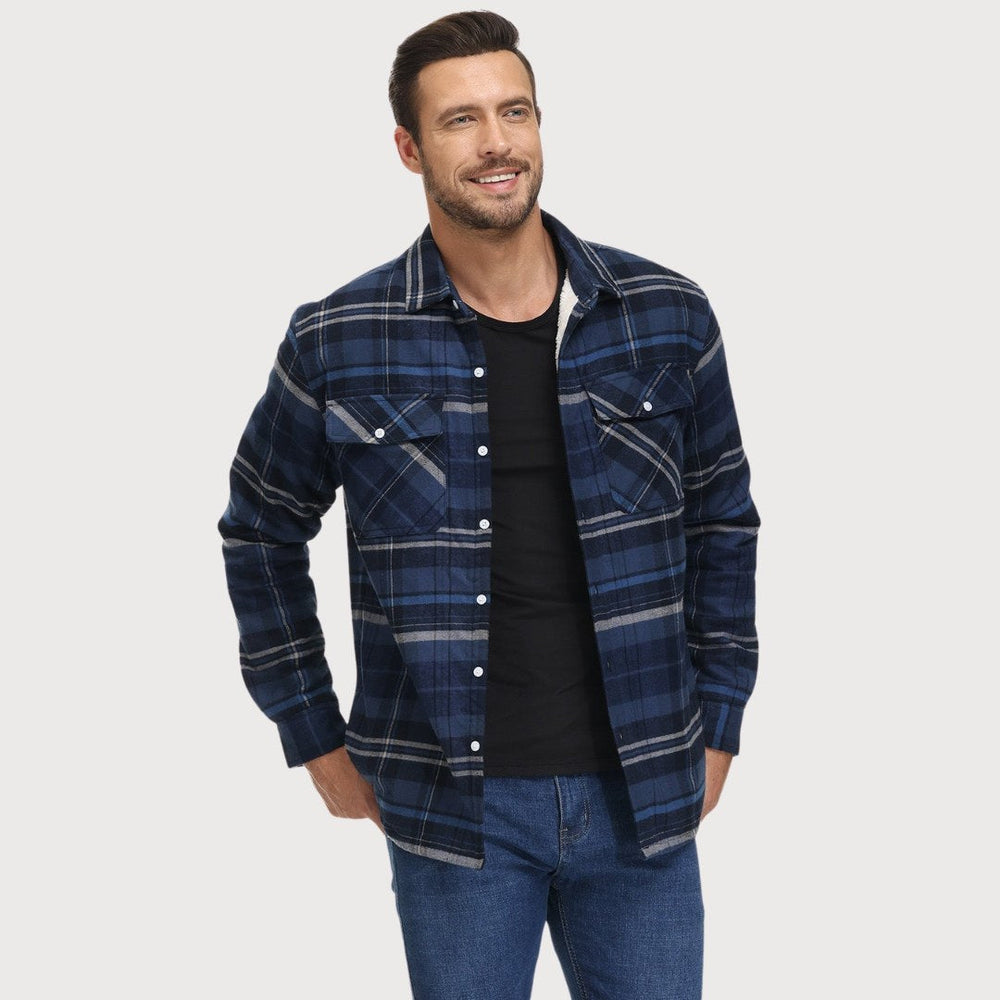Fergus™ | Men's Plaid Shirt Jacket with Plush Lining