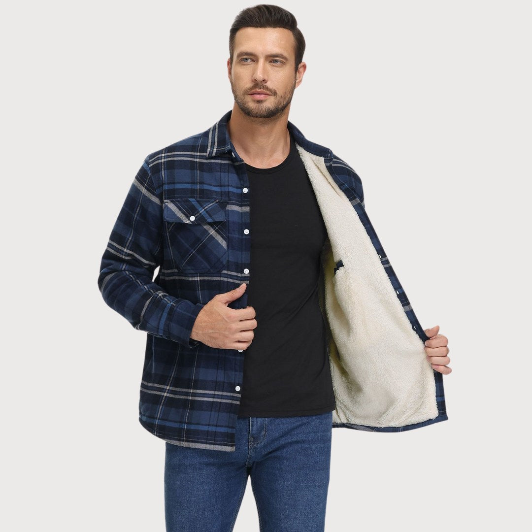 Fergus™ | Men's Plaid Shirt Jacket with Plush Lining